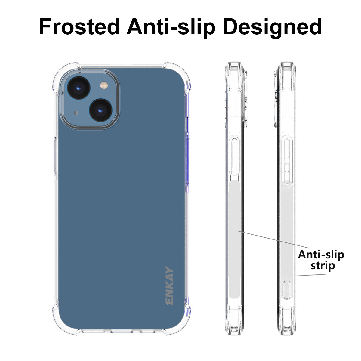 ENKAY HAT PRINCE Clear TPU Case for iPhone 14 Plus Anti-slip Phone Cover with High Aluminium-silicon Glass Film ENKAY HAT PRINCE Clear TPU Case for iPhone 14 Plus Anti-slip Phone Cover with High Aluminium-silicon Glass Film